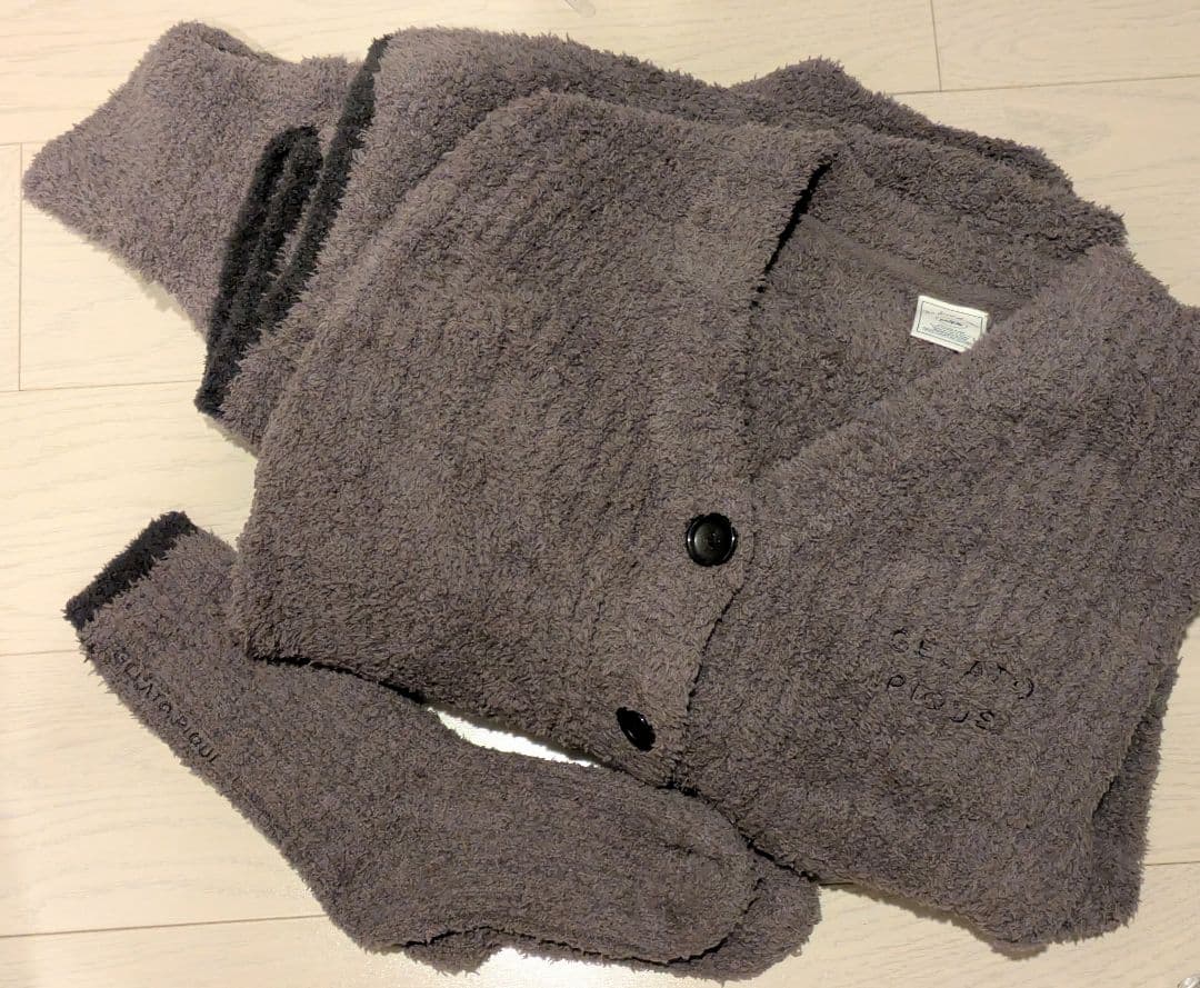 ジェラートピケ　2026福袋　ダークグレー　もこもこ3点セット