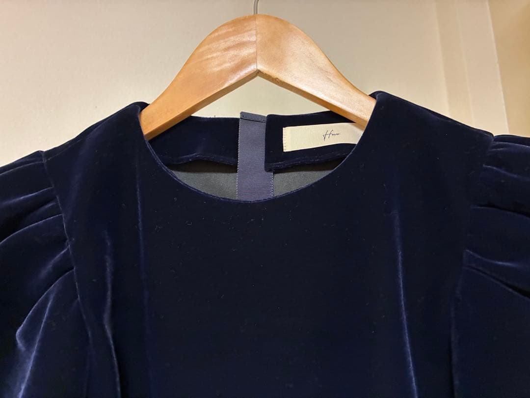 Heve へイヴ　ベロアバブリーブラウス