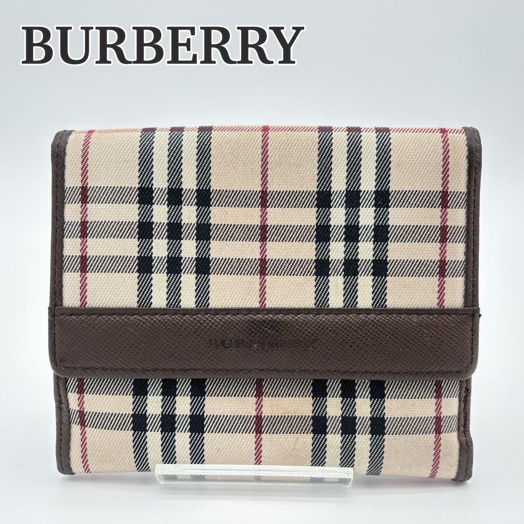 BURBERRY 二つ折財布 コンパクトウォレット ノヴァチェック レザー
