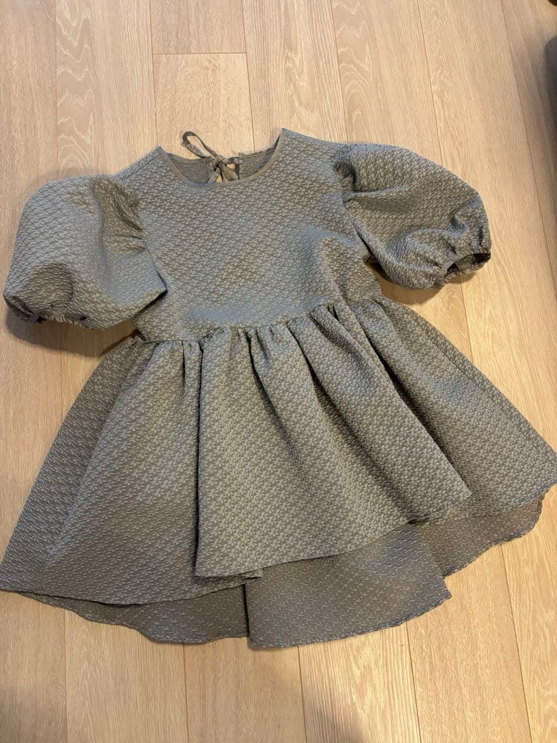 bluelea ブルレア ジャガードブラウス グレーGRAY