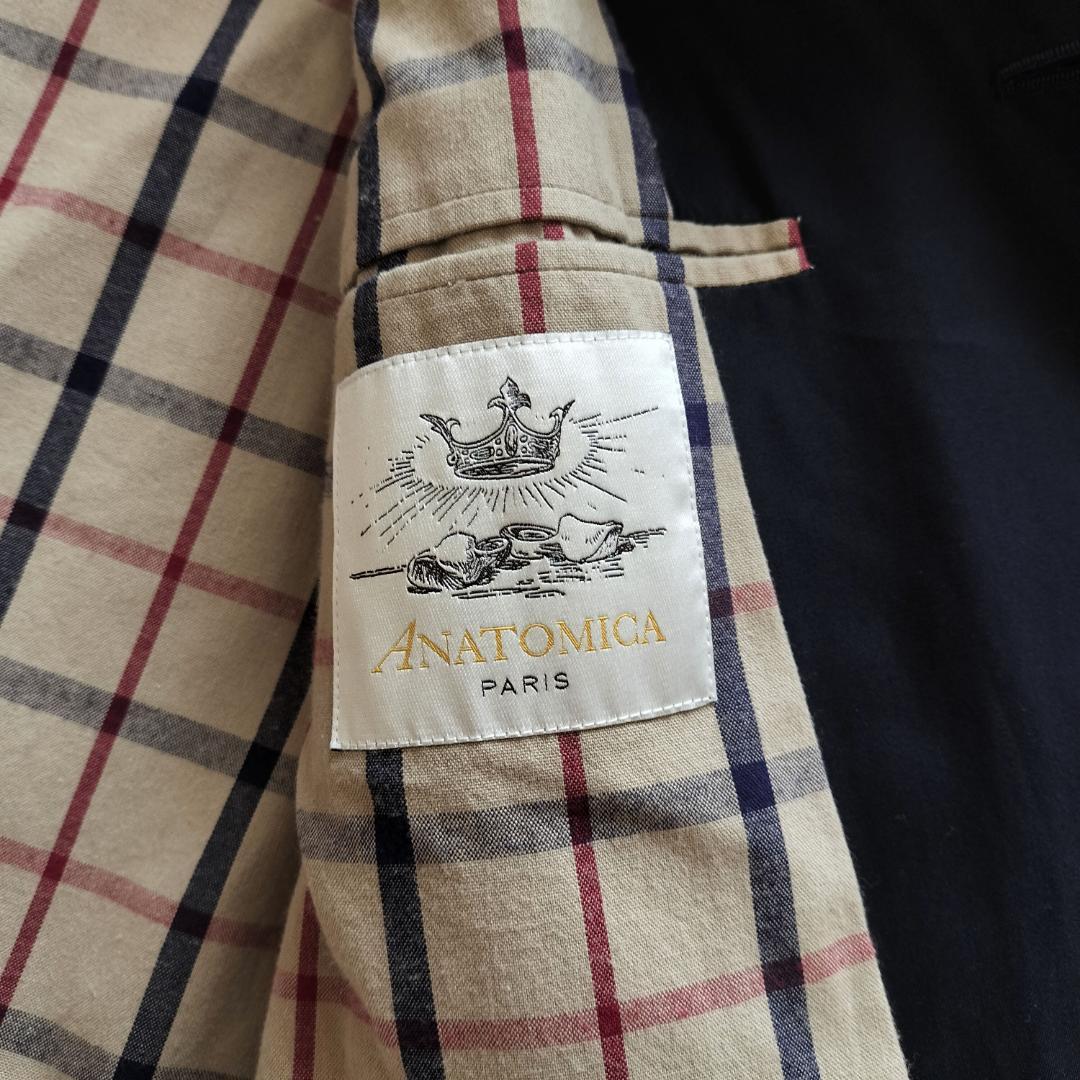 アナトミカ 一枚袖シングルラグランコート 46 M ネイビー ステンカラーコート