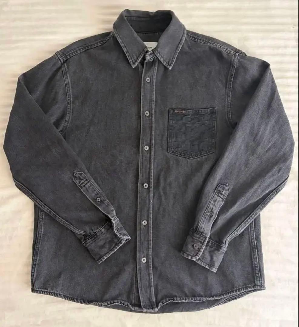 最終値下げCOACH ブラック デニム シャツ・オーガニック コットン