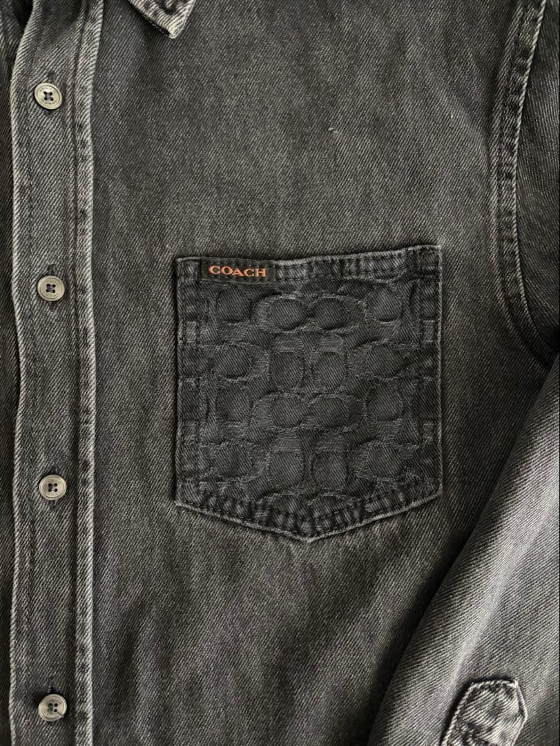 最終値下げCOACH ブラック デニム シャツ・オーガニック コットン