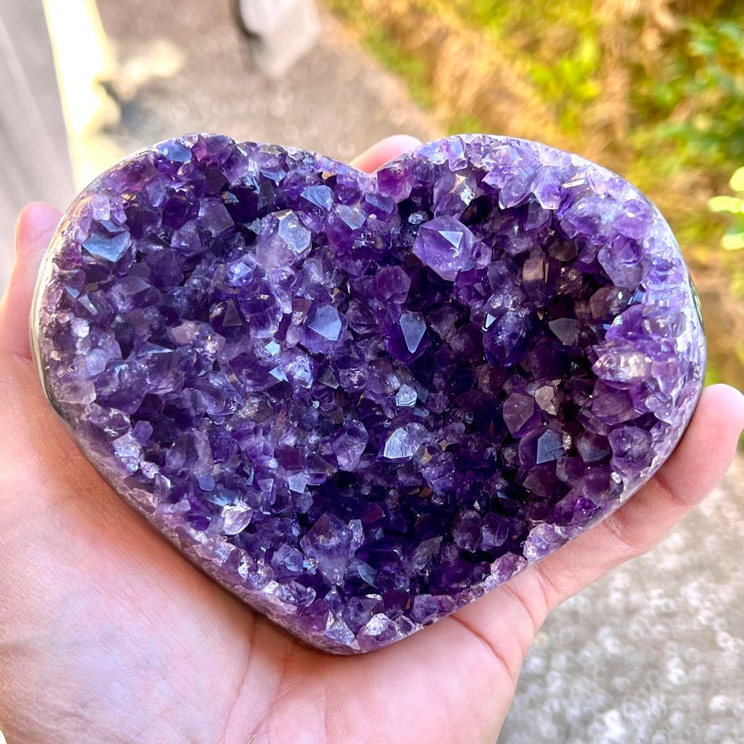 トップクオリティ　ウルグアイ産　アメジストクラスター　ハート型　アメジスト　6