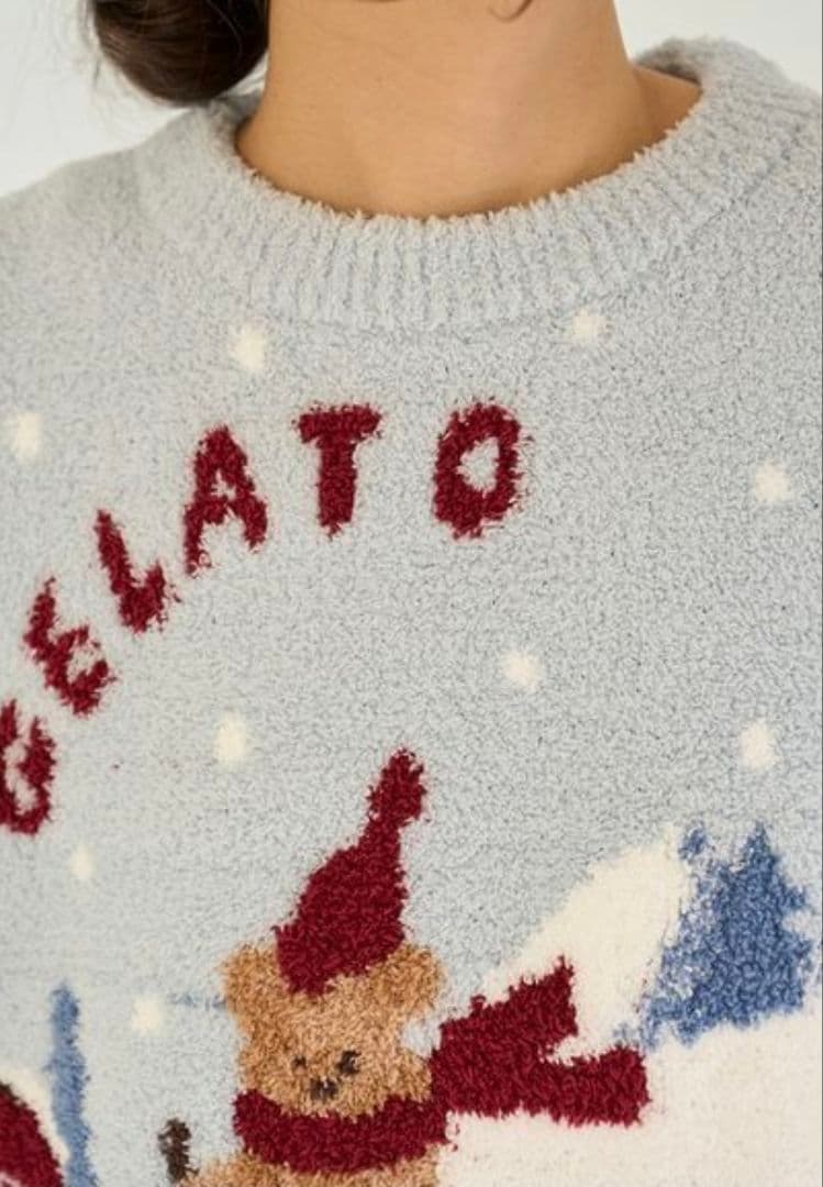 ジェラートピケ スキーベアジャガードプルオーバー+ロングパンツセット【MNT】