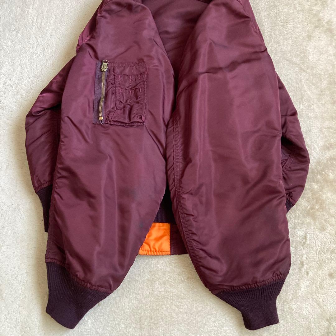 《希少カラー》80s USA製 ALPHA MA-1 L ヴィンテージ ボルドー