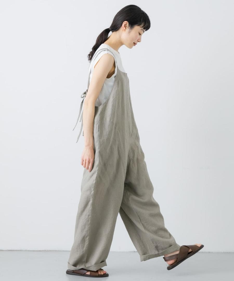 2025 春夏新作 かぐれ kagure 新品 リネンサロペット＊ベージュ