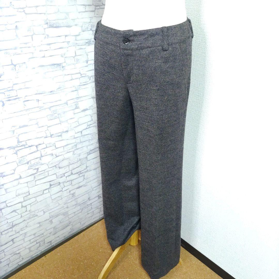 自由区 パンツスーツ チャコールグレー ウール 40