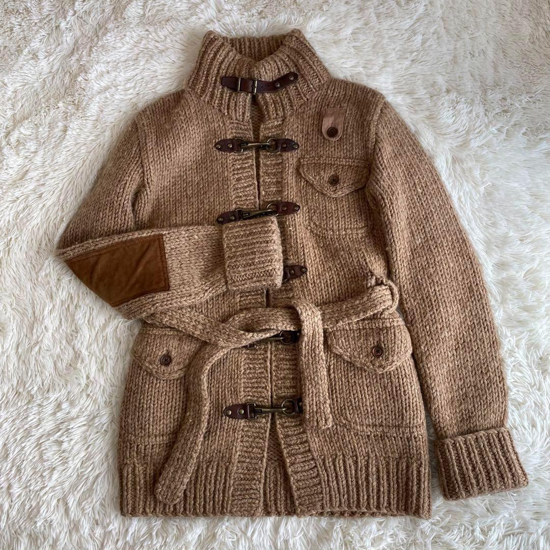 定価10万　希少　ラルフローレン　ハンドニットロングカーディガン　ダッフル　M