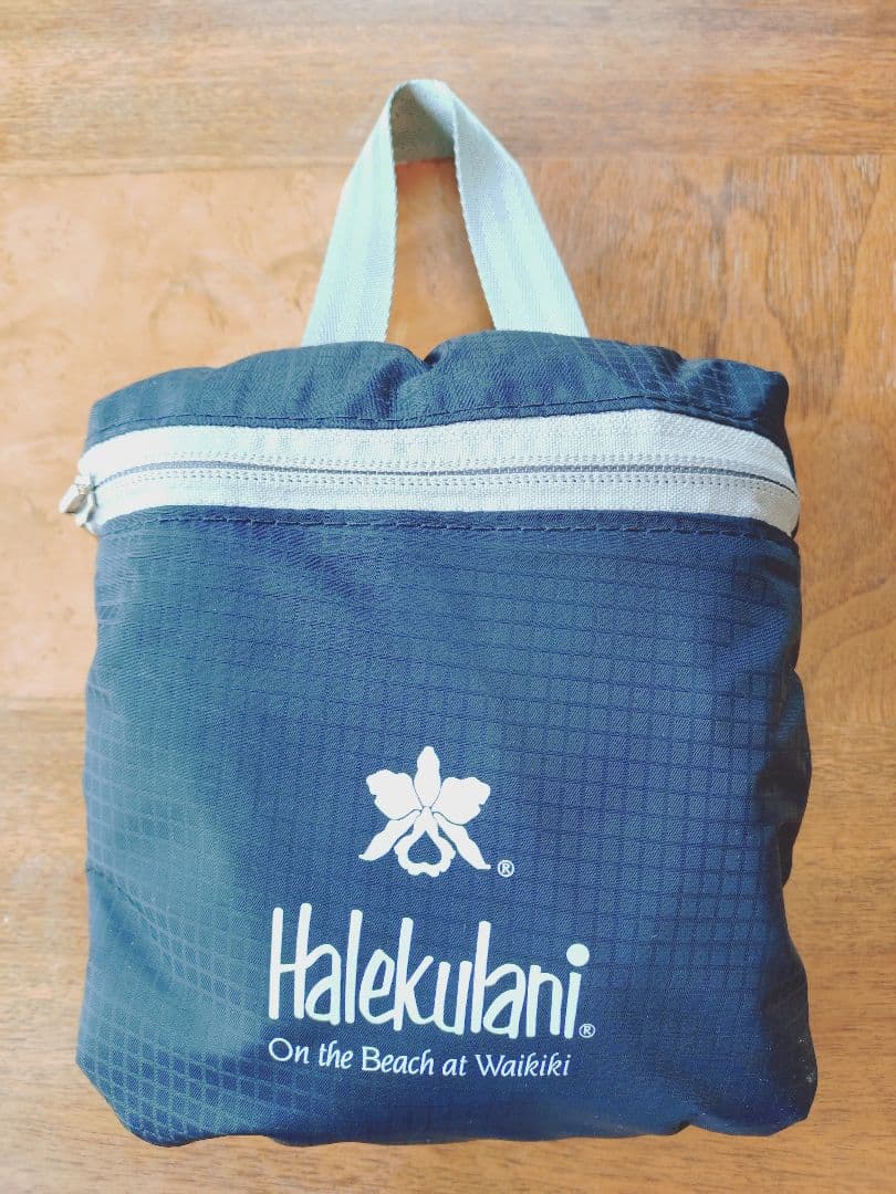 【新品】ハレクラニ ハワイ 限定 折り畳みバックパック エコリュック 黒