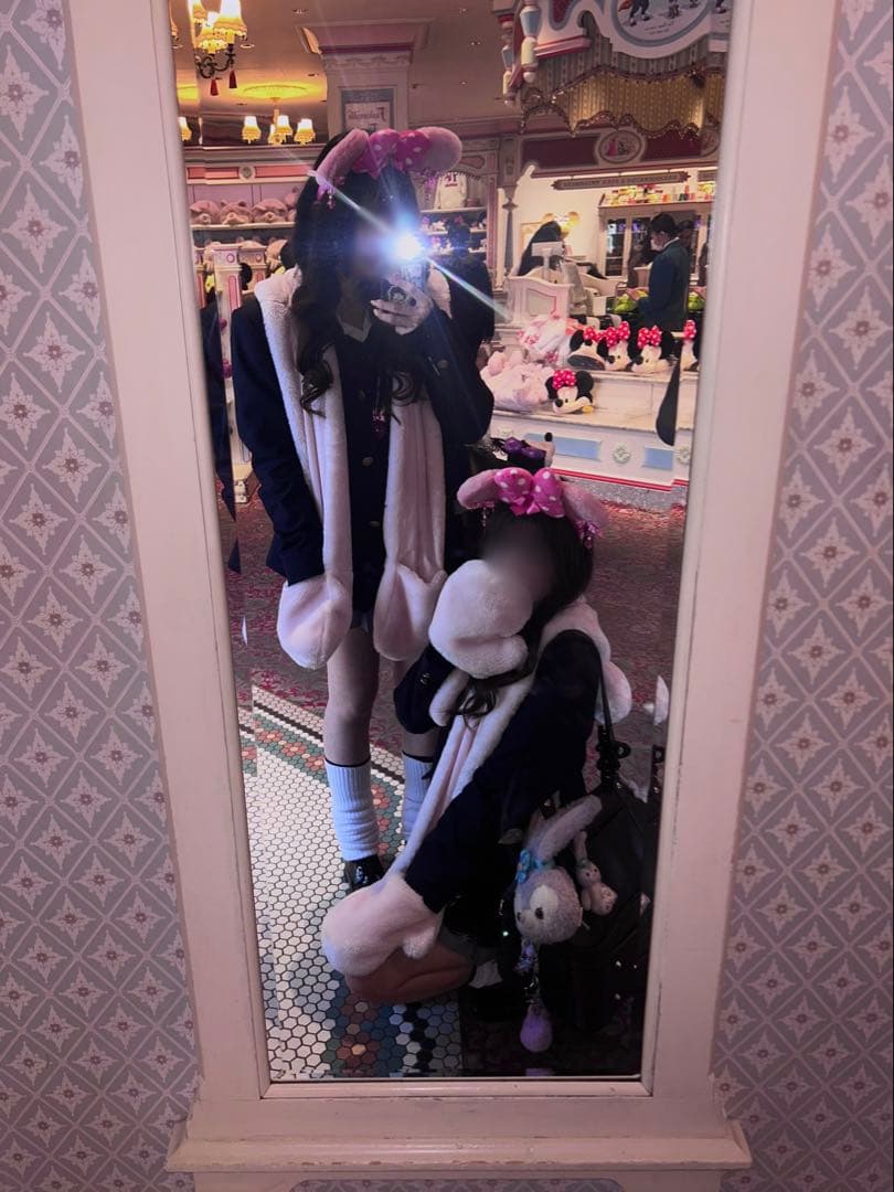 ピンクカチューシャ　イヤリング