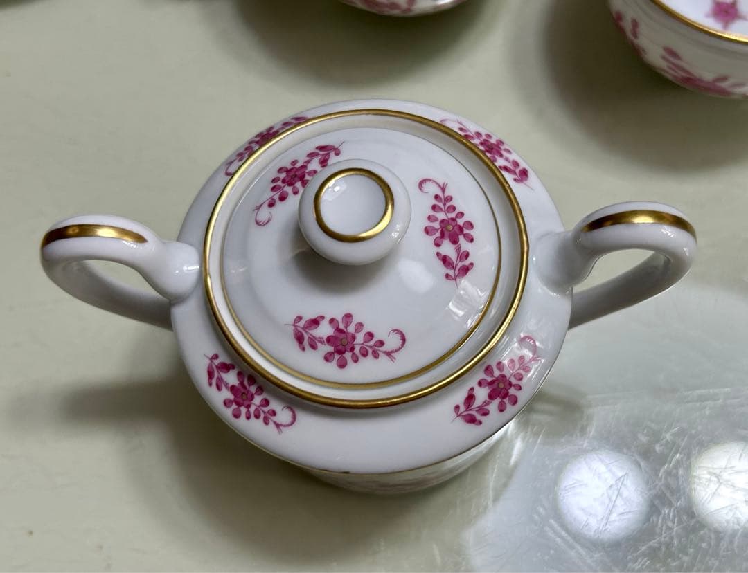 リモージュ　レイノー　インドの華　カップ&ソーサー5客　シュガーポットセット