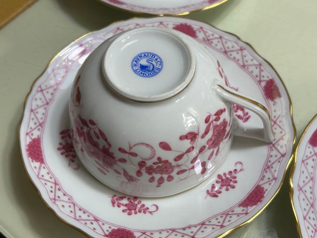 リモージュ　レイノー　インドの華　カップ&ソーサー5客　シュガーポットセット