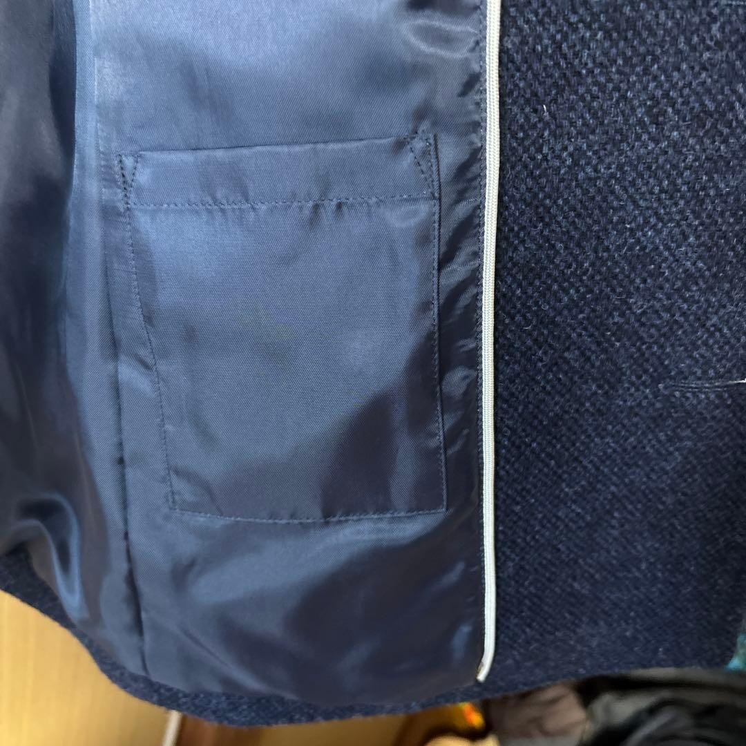 COMME CA MEN ネイビー チェスターコート Sサイズ　ウール