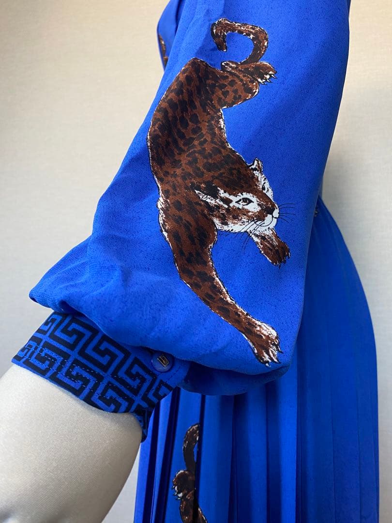 伊太利屋 イタリヤ vintage プリーツ ロングワンピース 虎 昭和レトロ