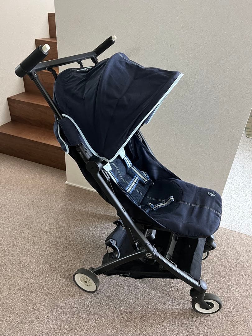cybex リベルベビーカー ネイビー 雨よけカバー付き