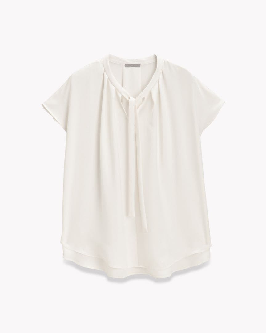 theory luxe 22SS 完売 ウォッシャブル キーネック ブラウス