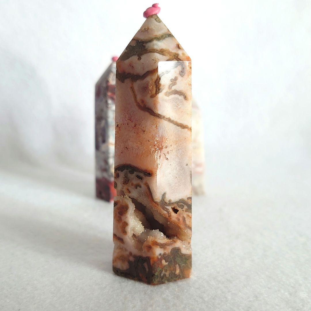 ピンク瑪瑙、メキシコ瑪瑙、レッドモスアゲート特別セット　ポイントタワー素敵な逸品