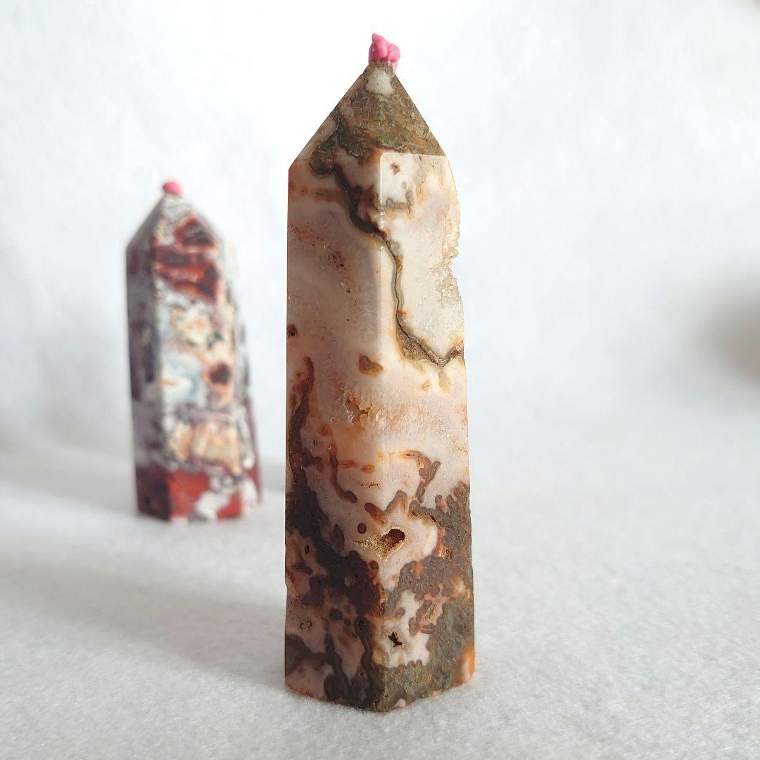 ピンク瑪瑙、メキシコ瑪瑙、レッドモスアゲート特別セット　ポイントタワー素敵な逸品