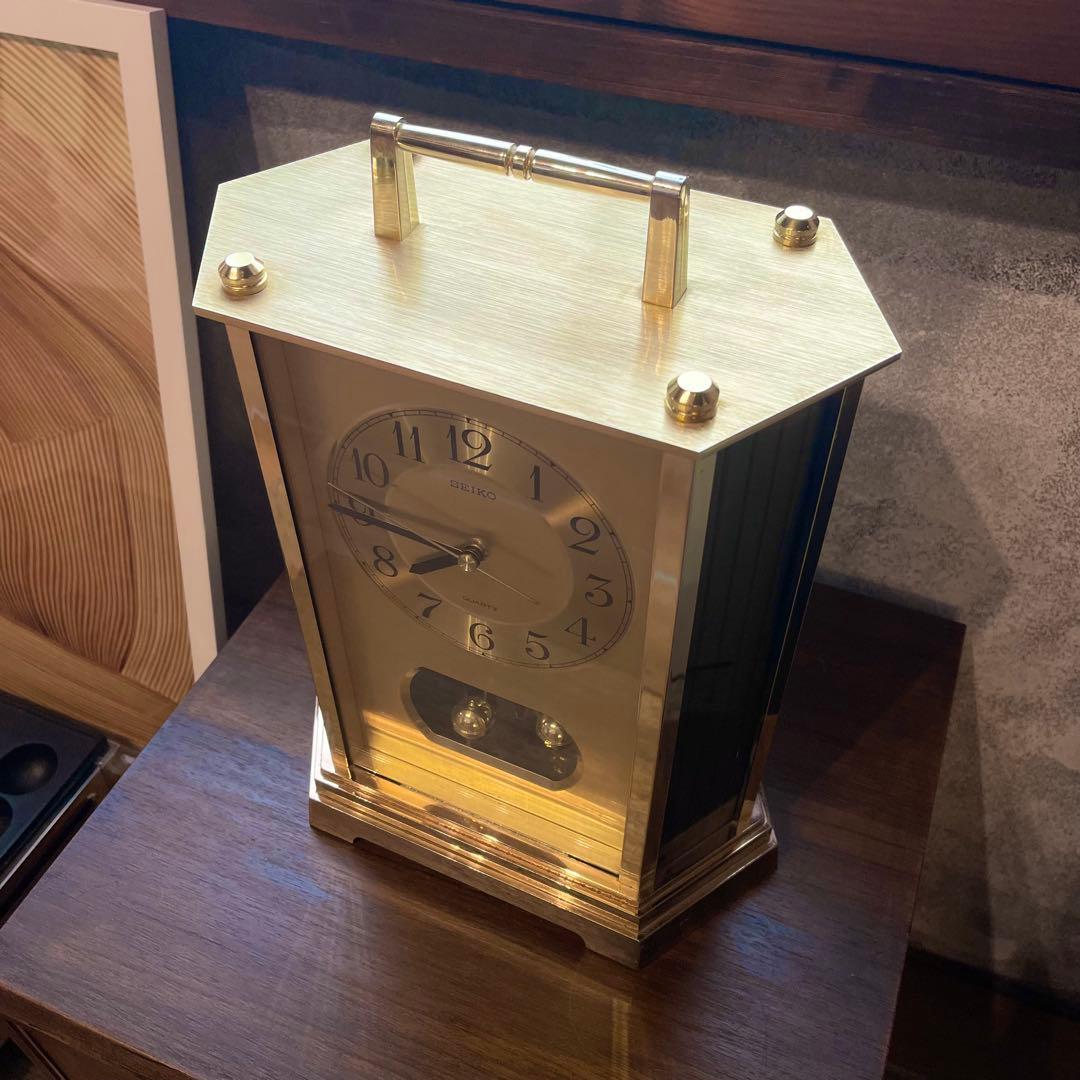 SEIKO 振り子付き置時計 ゴールド ブラック