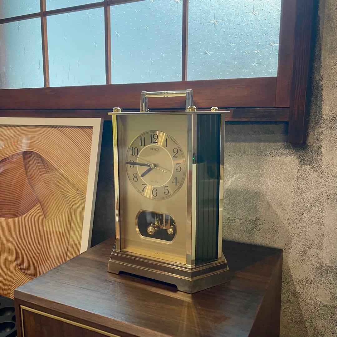 SEIKO 振り子付き置時計 ゴールド ブラック