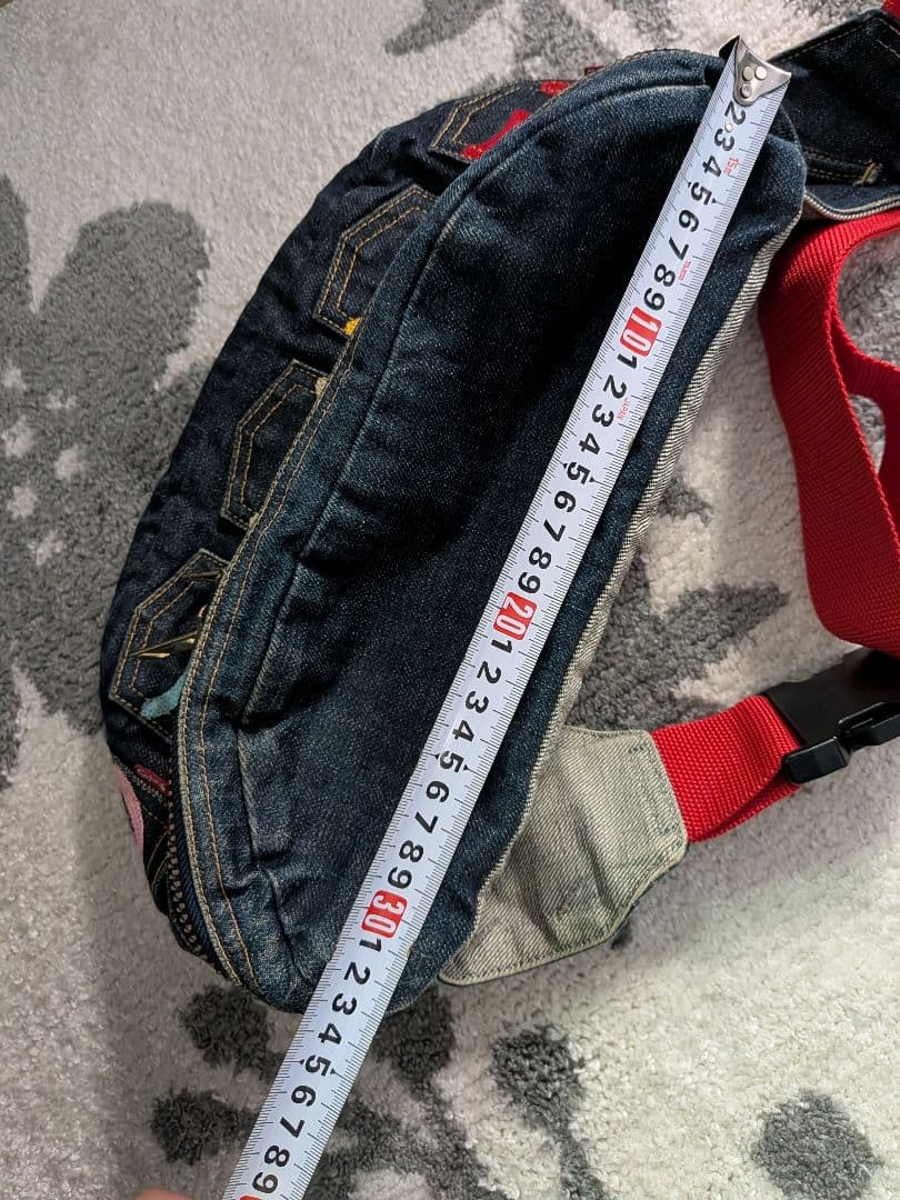 えびす　EVISU　ボディーバッグ　ウエストバッグ かもめマーク総刺繍　超レア