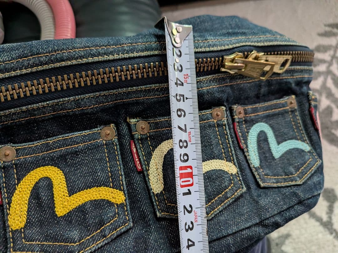 えびす　EVISU　ボディーバッグ　ウエストバッグ かもめマーク総刺繍　超レア