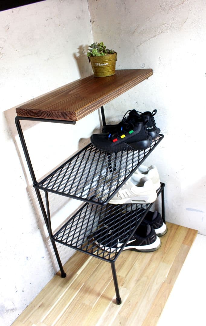アイアンシューズラック・下駄箱・靴箱・エキスパンドメタル