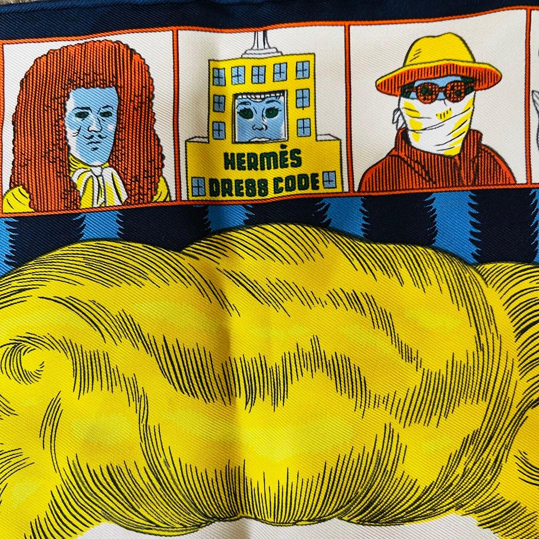 【美品】エルメス カレ45 ドレスコード スカーフ ガヴロッシュ