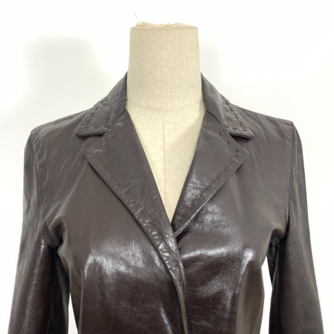 LA8357 マックスアンドコー レザージャケット ブラウン 本革 38