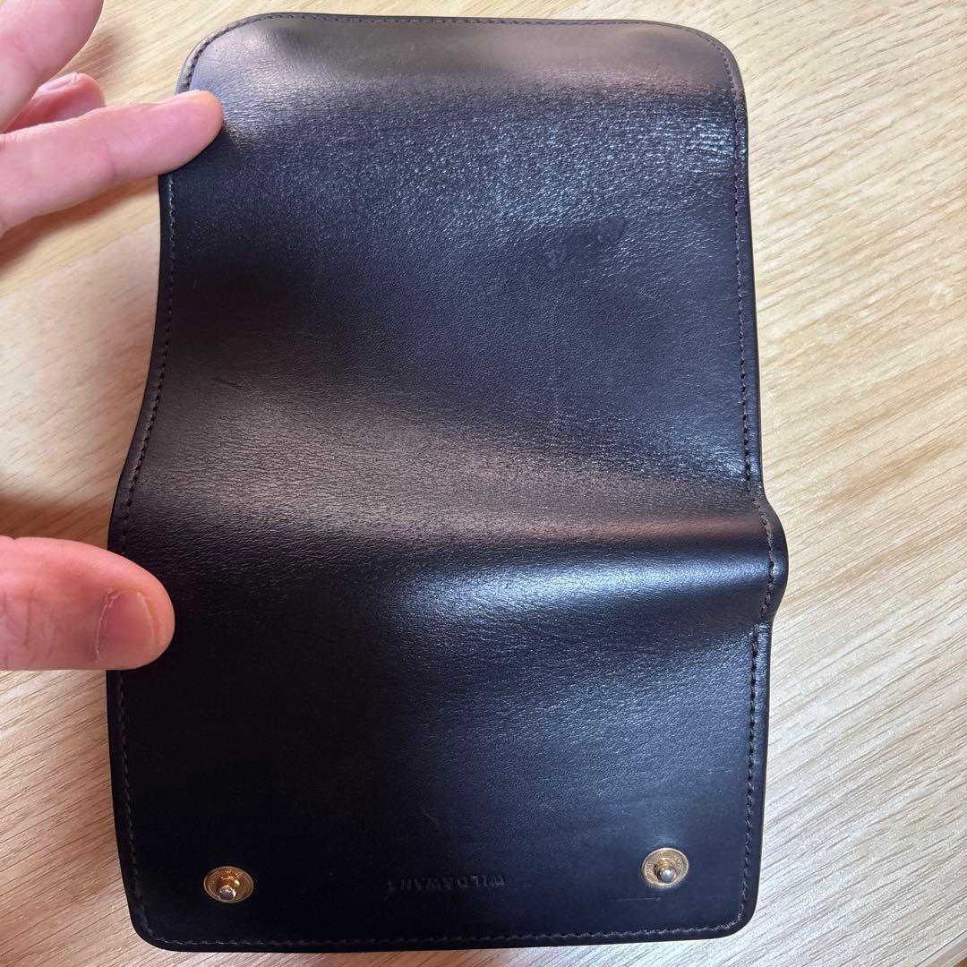 WILD SWANS バーン　三つ折り財布 ブラック