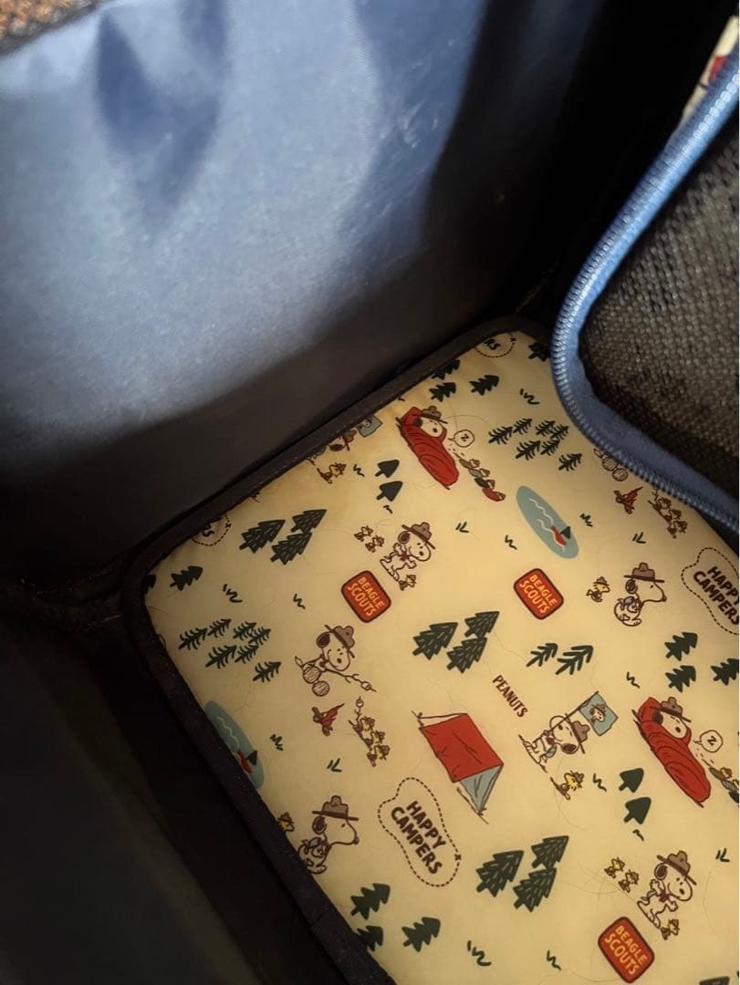 SNOOPY 折りたたみリュック型キャリーバッグ ネイビー