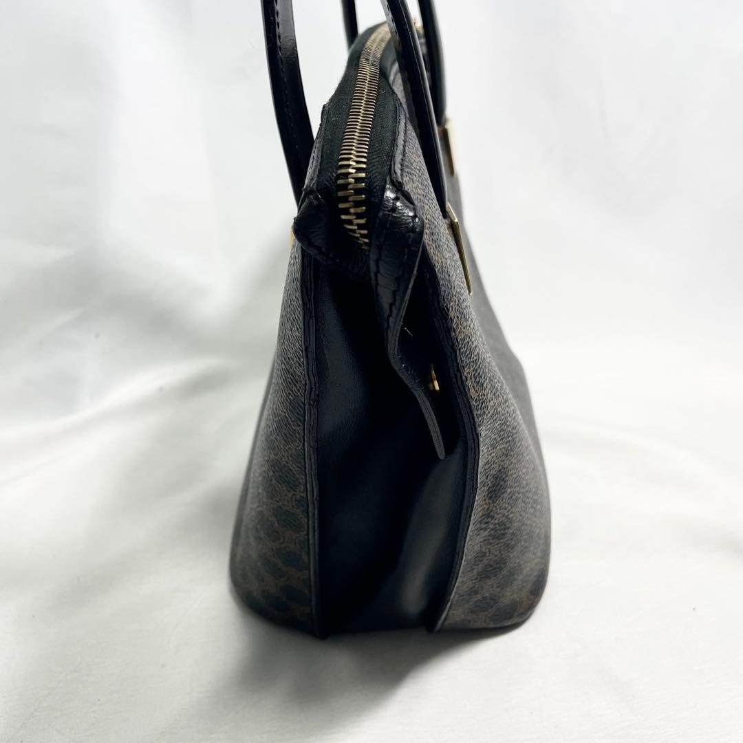 セリーヌ 黒 マカダム プレート ロゴ 金具 2way PVC レザー 大容量