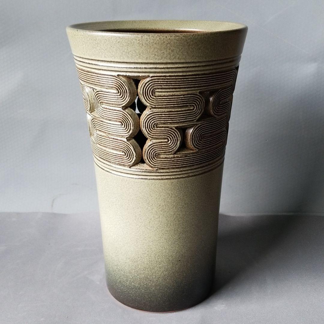 信楽焼傘立て  古代水模様 高さ４９cm