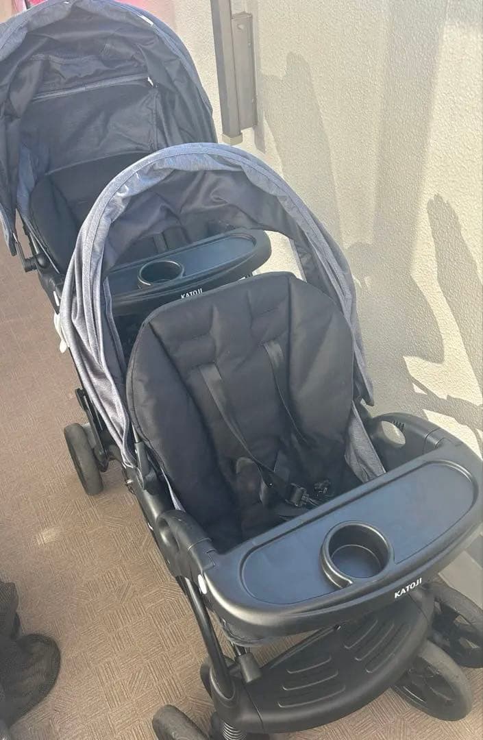 KATOJI 二人でゴーDX（デニム）レインカバー付