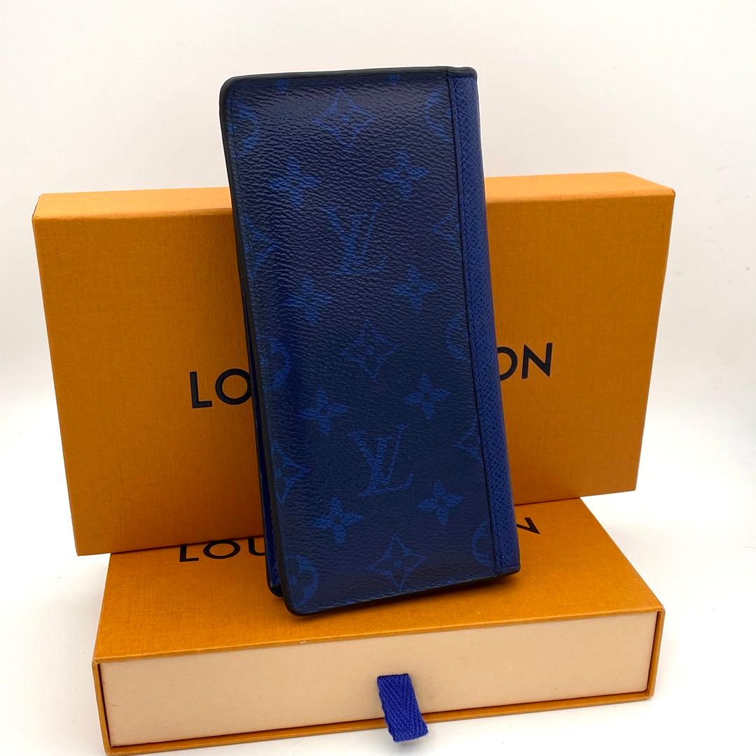 ルイヴィトン モノグラム タイガラマ ポルトフォイユ ブラザ 長財布 ブルー
