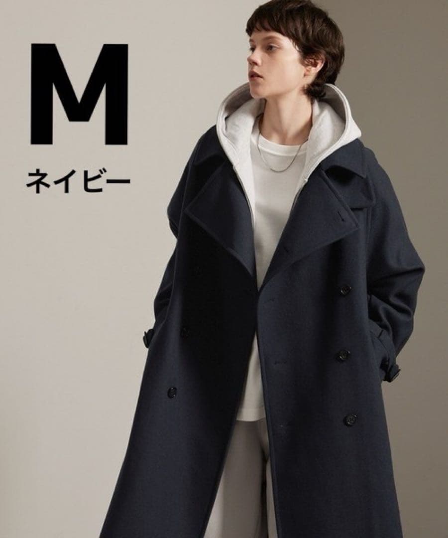 【未使用タグ付】2WAYオーバーサイズメルトンダブルヨークラグラントレンチコート