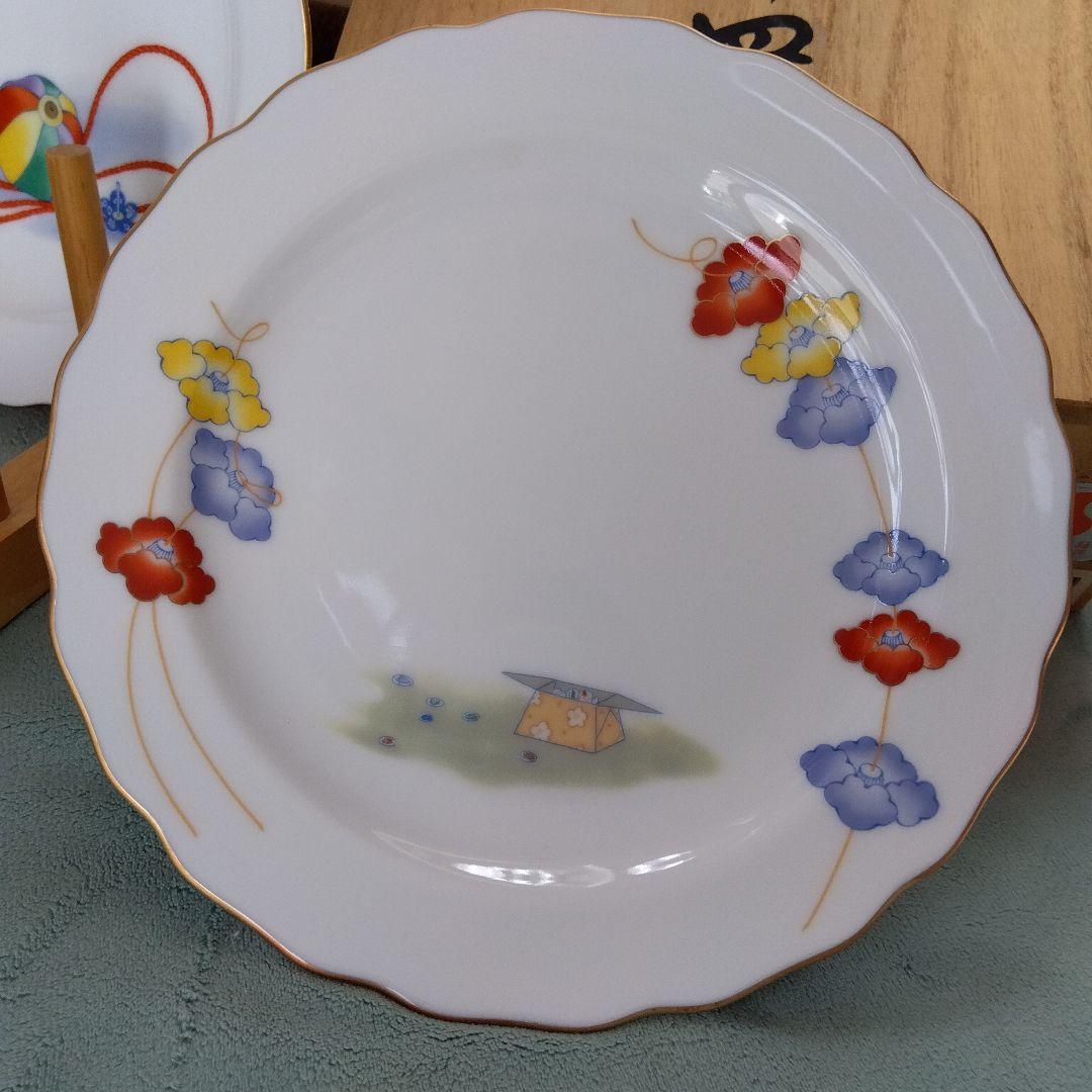 香蘭社 [新品未使用]金彩 こどもあそび 　中皿揃 5客