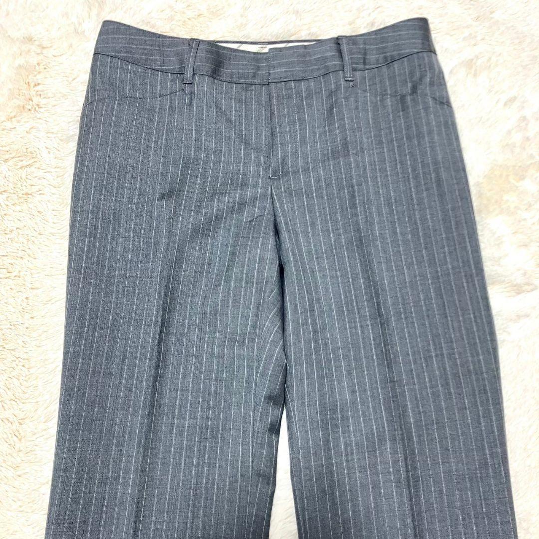 ★極美品★NEWYORKER パンツスーツセットアップ ストライプ モヘヤ 7号