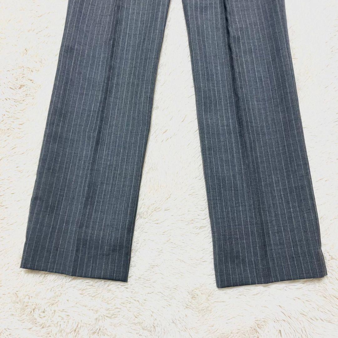 ★極美品★NEWYORKER パンツスーツセットアップ ストライプ モヘヤ 7号