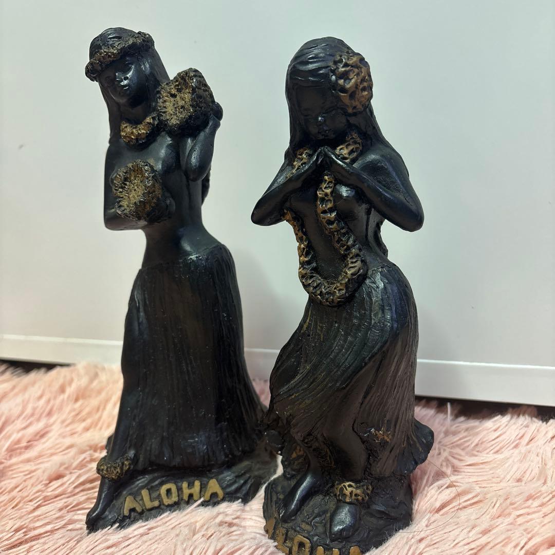 ハワイ　フラドール　置物　ビンテージ　ペア