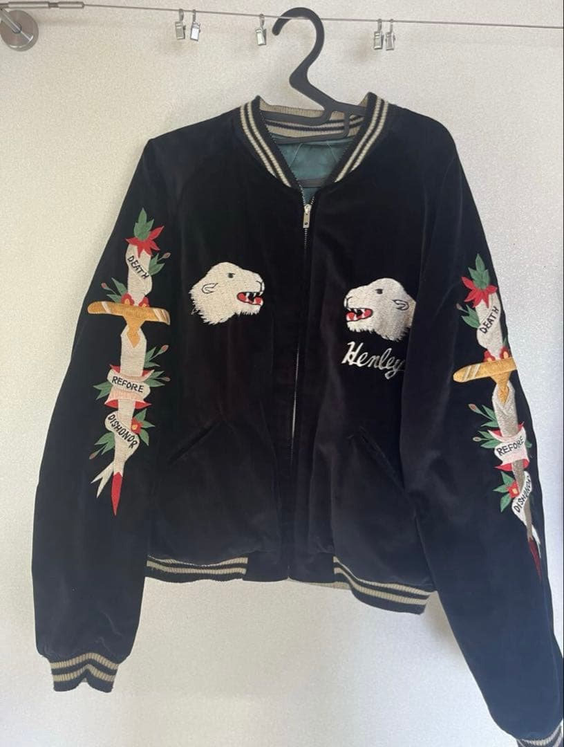 テーラー東洋souvenirjacket別珍 ベロア スカジャン　スーベニア