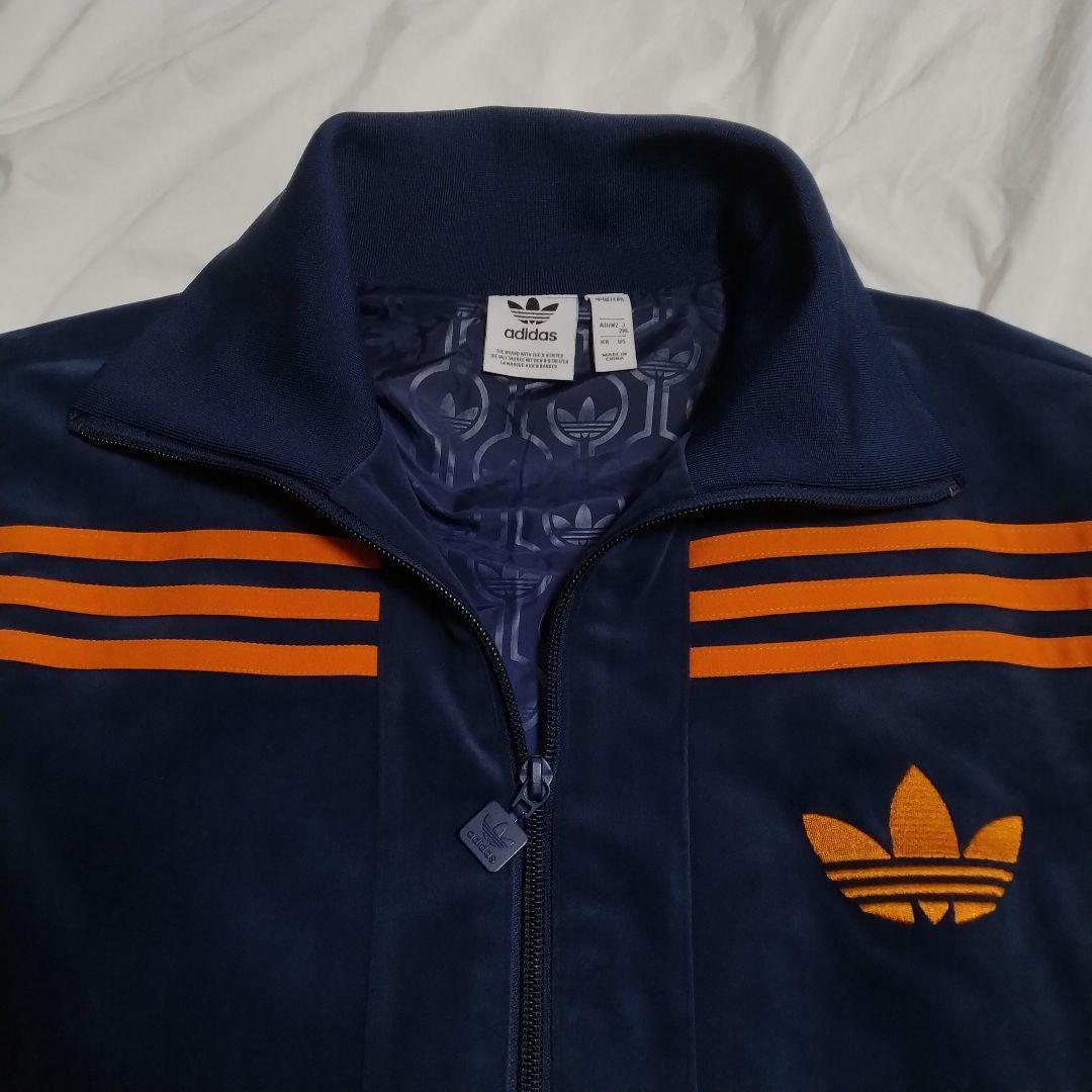 【美品 ベロア 2XL】adidas トラックジャケット ジャージ トレフォイル