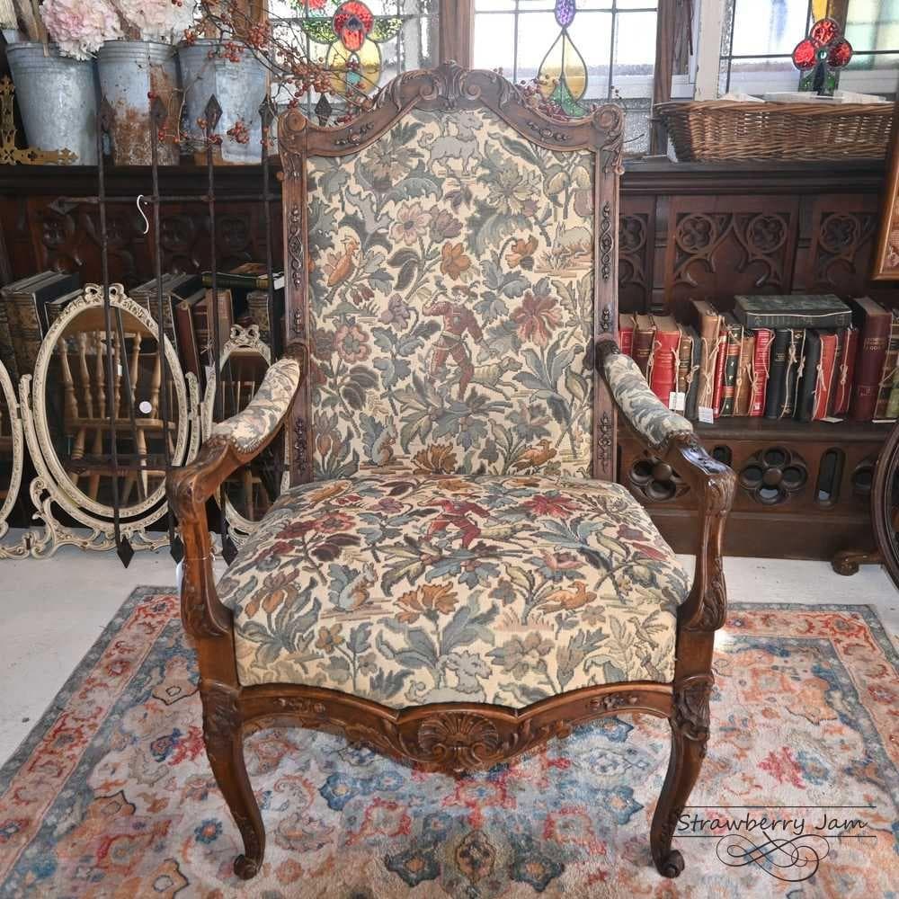 L3710-3-2 フランスアンティーク ソファ 布張りチェア 1人掛けソファ