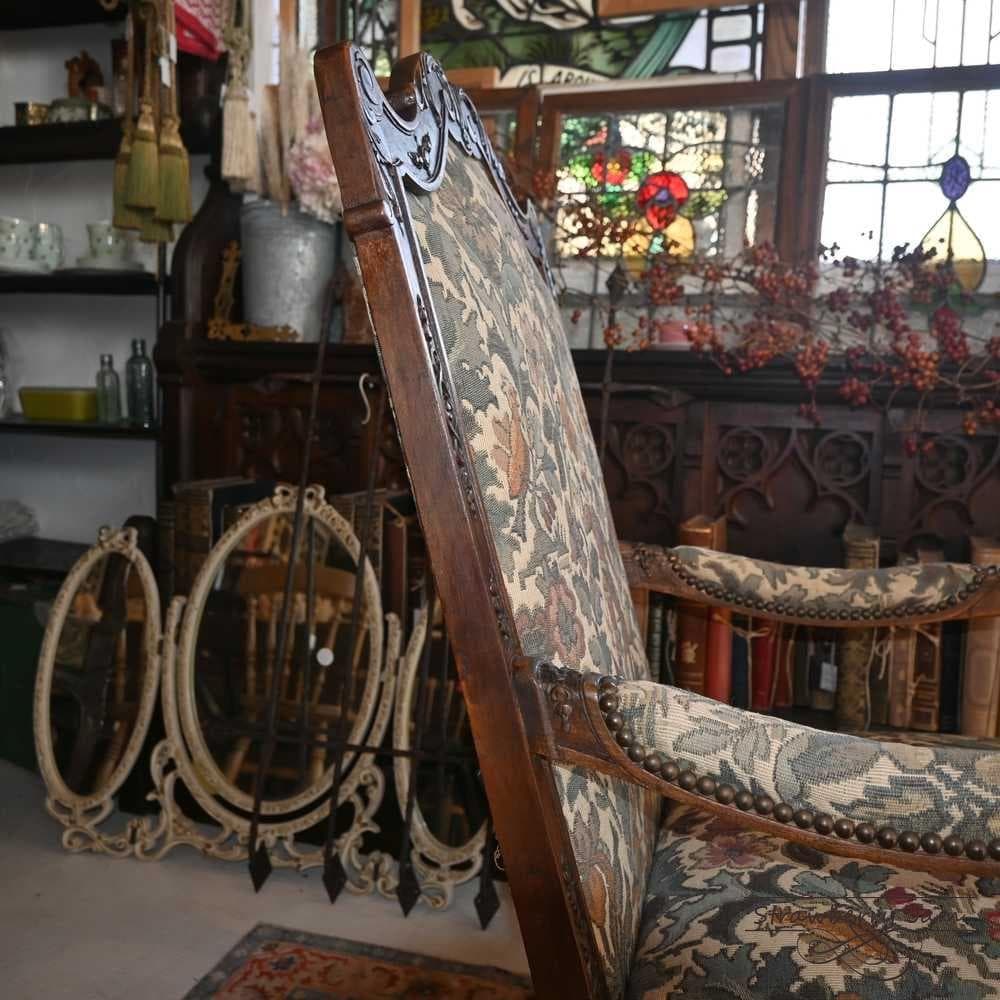 L3710-3-2 フランスアンティーク ソファ 布張りチェア 1人掛けソファ