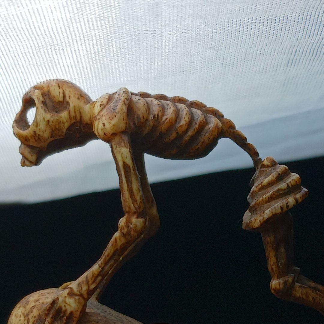 X115-7 江戸期 魂骸骨根付 ガイコツ 根付 提物　ひ