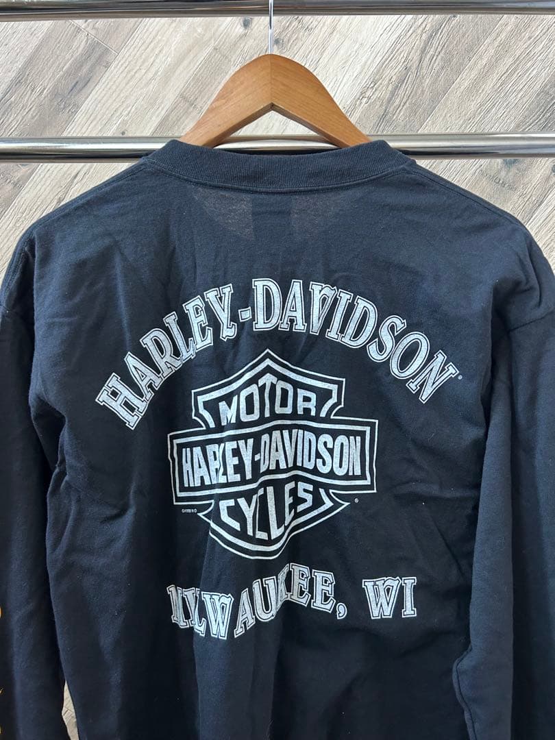 90s デッドストック ハーレーダビッドソン ロゴ ファイヤーパターン ロンT
