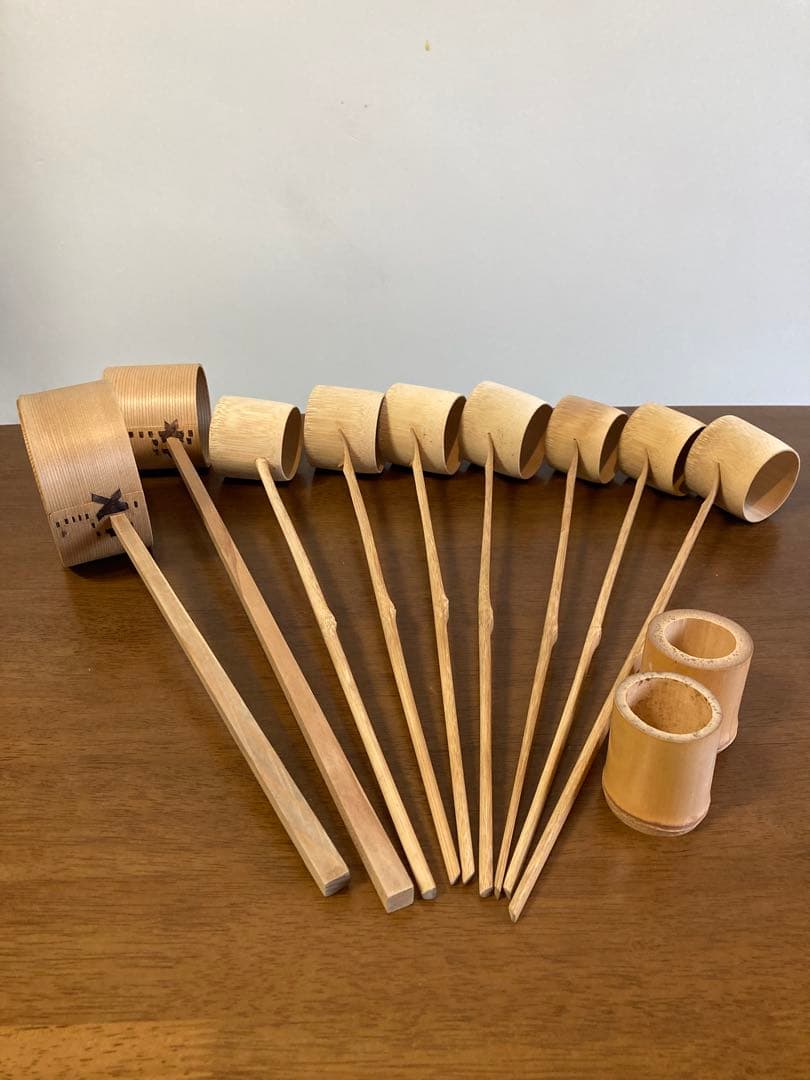 茶道具　柄杓9本　蓋置2個　竹製　セット