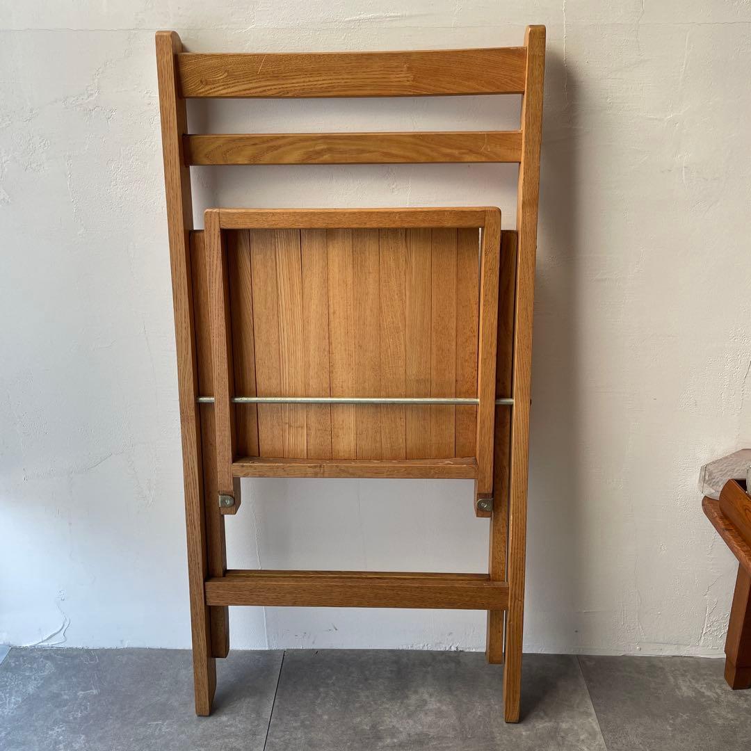 木製　フォールディングチェア　折りたたみチェア　ヴィンテージ風　ナチュラル