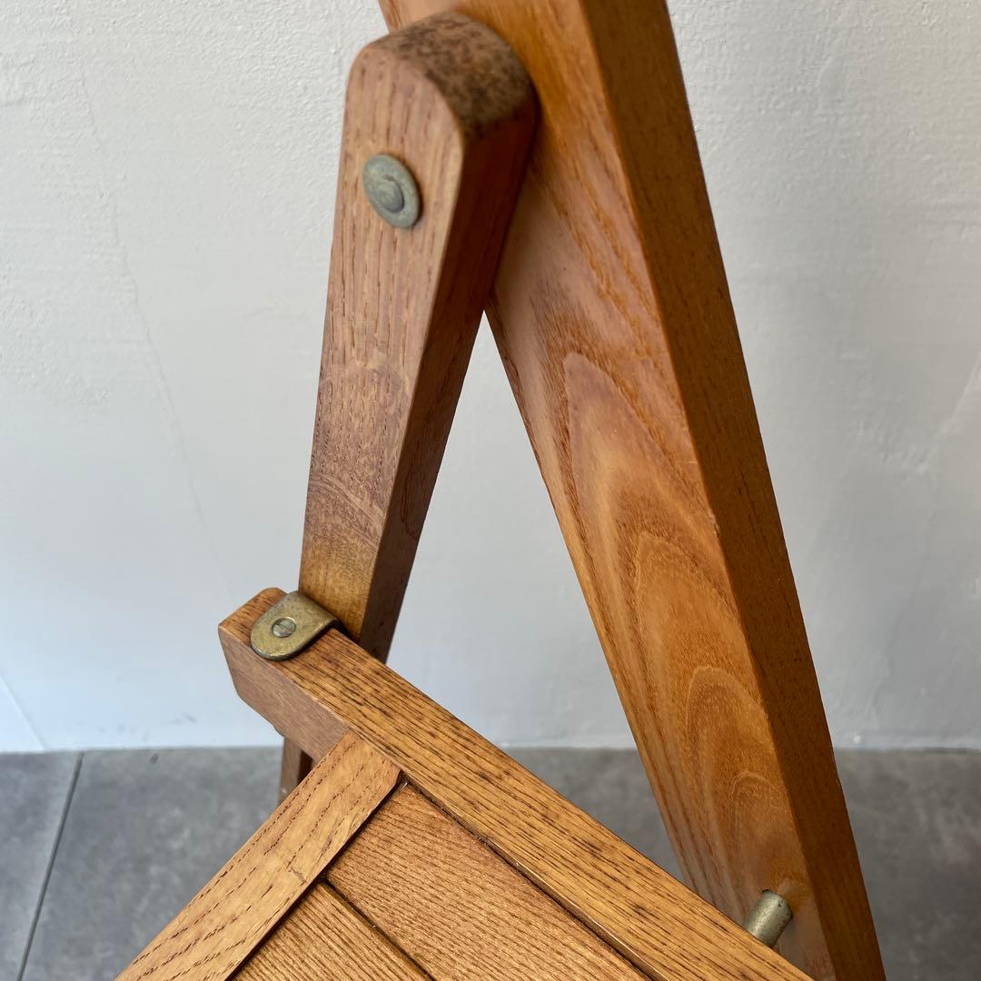 木製　フォールディングチェア　折りたたみチェア　ヴィンテージ風　ナチュラル